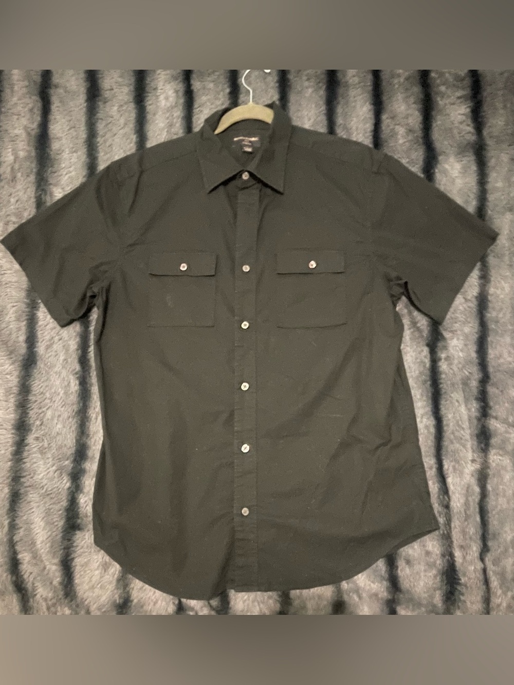Banana Republic Men's Short-Sleeve Button-Down Shirt - Black
